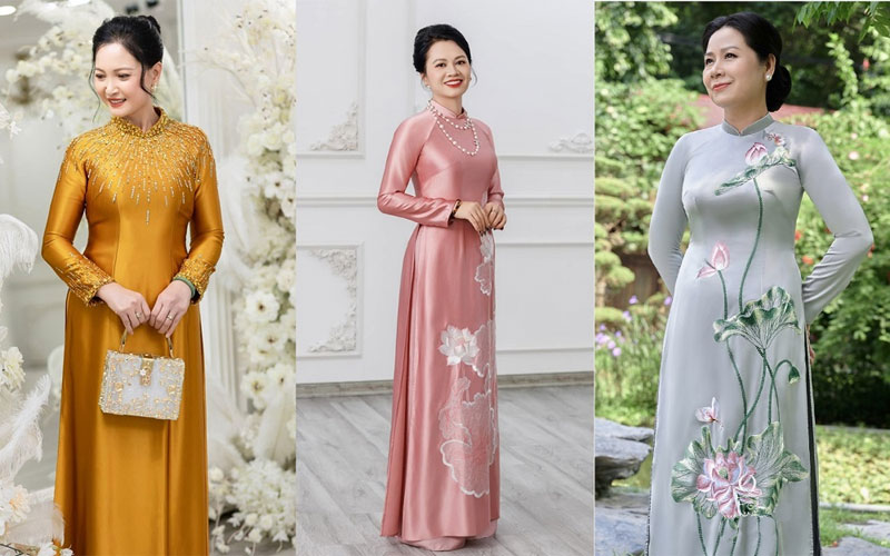 Áo dài cho cô giáo trung niên