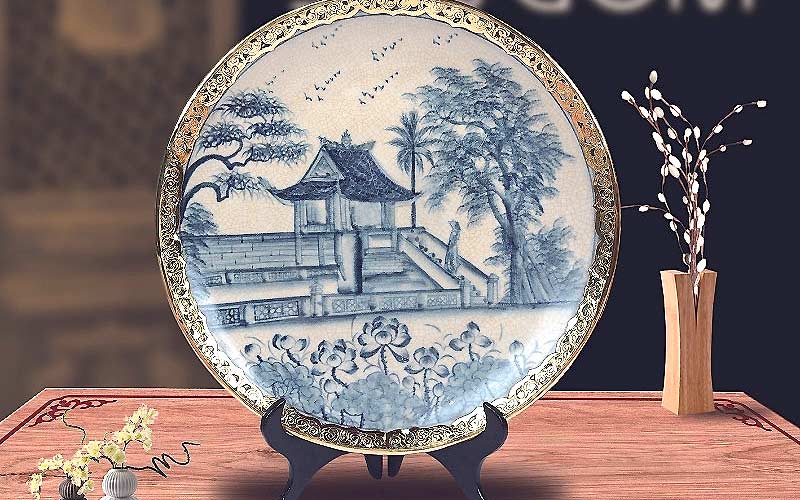 Đĩa sứ in họa tiết