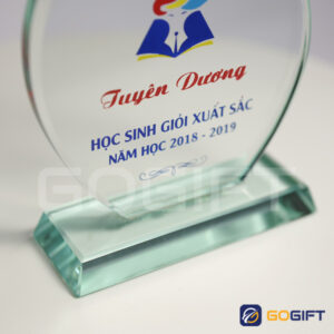 Kỷ niệm chương pha lê chiếc lá Gogift PL09 2 Kỷ niệm chương vinh danh hình chiếc lá Gogift PL09